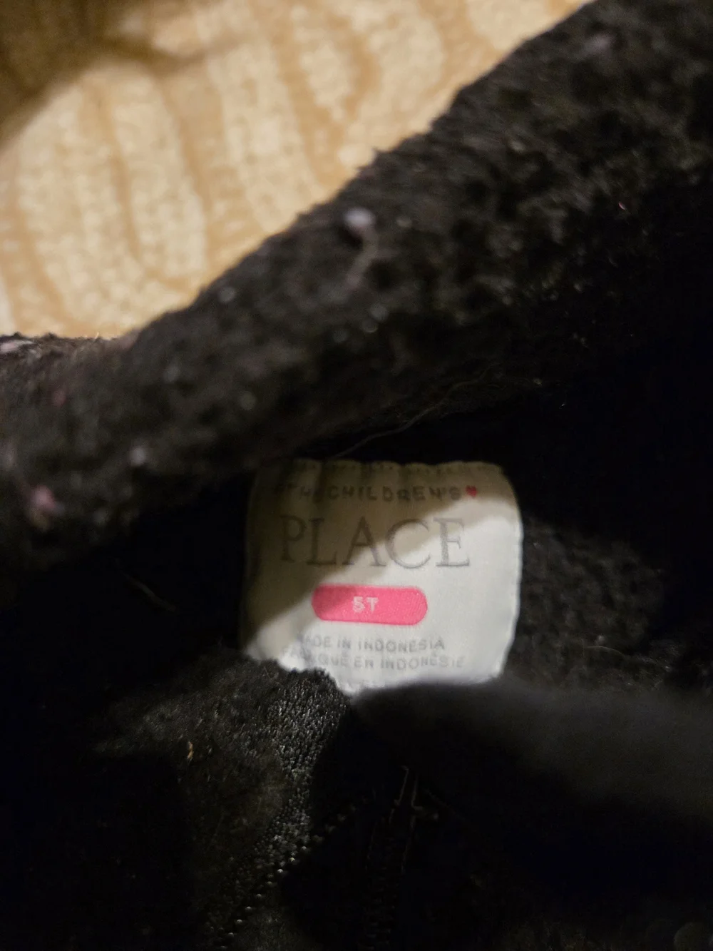 The Children's Place Black Sherpa Zip-Up Jacket (Everything Sticks To It)